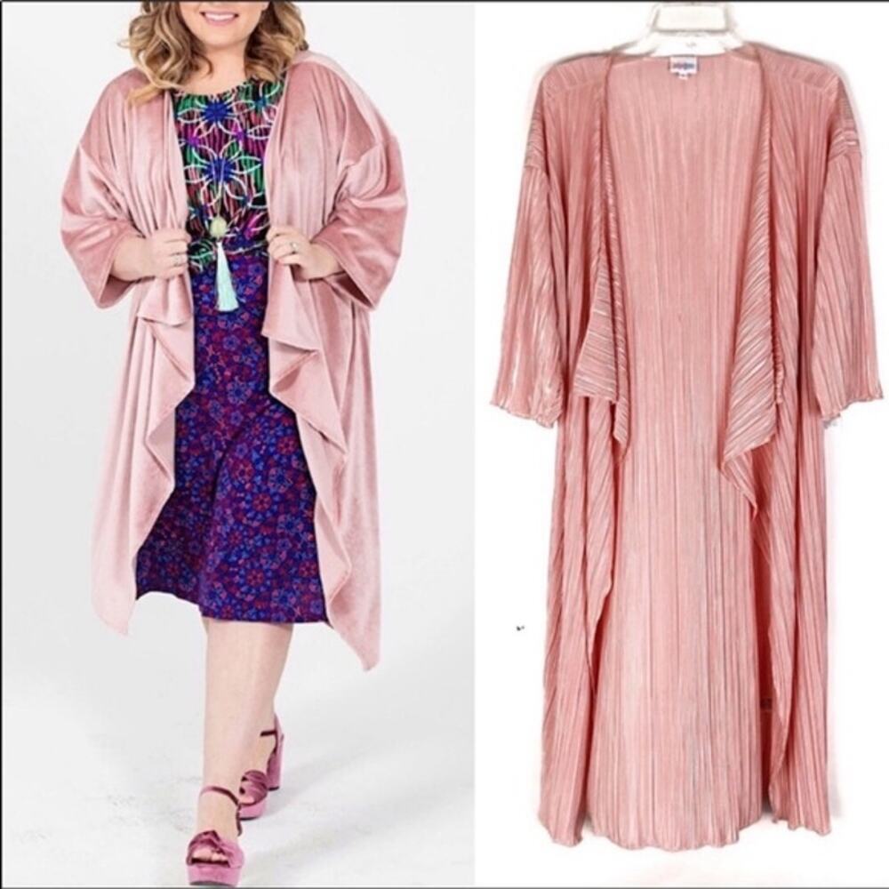 NEW LuLaroe Shirley Pink Crinkle Kimono Cardigan S